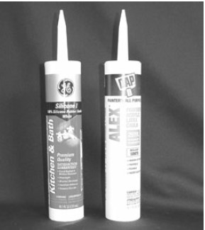 <strong>Cartridges such as these, containing caulks or sealants are types of _____ adhesives. </strong> A) amino resin B) epoxy resin C) elastomeric D) cellulosic