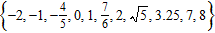 List the numbers in the set that are natural numbers.   A)    B)    C)    D)    E)   