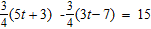 Solve the equation.   A)  t = 7 B)  t = 9 C)  t = 2 D)  t = -5 E)  t = 5