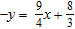 Determine the y -intercept of the line represented by the given equation.   A)    B)    C)    D)    E)   