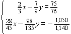 Solve the system by graphing.   A)    B)    C)    D)   