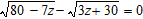 Solve the equation.   A)  a = 36 B)  a = 3 C)  a = 9 D)  a = 6 E)  no solution