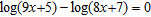 Solve the logarithmic equation. Check the solution.   A)  x = 0 B)  x = 1 C)  x = 2 D)  x = 3