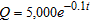 The number of grams Q of a certain radioactive substance present after t seconds is given by the equation   . How many grams remain after 14 seconds? Please round the answers to the nearest whole. A)  Q = 1,309 grams B)  Q = 1,283 grams C)  Q = 1,490 grams D)  Q = 1,232 grams E)  Q = 1,233 grams