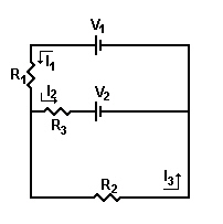  Laws that deal with electrical currents are known as Kirchhoff s Laws. When Kirchhoff s Laws are applied to the electrical network shown in the figure, where  R _ { 1 } = 4  ohms,  R _ { 2 } = 2  ohms,  R _ { 3 } = 4  ohms,  V _ { 1 } = 26  volts,  V _ { 2 } = 14  volts, the currents  I _ { 1 } , I _ { 2 }  and  I _ { 3 }  (in amps) are the solution of the system  \left\{ \begin{array} { l }  I _ { 1 } + I _ { 2 } - I _ { 3 } = 0 \\ 4 I _ { 1 } + 2 I _ { 3 } = 26 \\ 4 I _ { 1 } - 4 I _ { 2 } = 12 \end{array} \right.    Find the current  I _ { 3 }  . A)   6  amps B)  5 amps C)   8  amps D)   7  amps E)   4  amps 