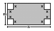  Write, in factored form, an expression for the area of the shaded region of the figure below where m is  8  and n is  18  .   A)   4 ( 6 - x )  ( 6 + x )   B)   ( 12 - x )  ( 12 - x )   C)   4 ( 4 - x )  ( 9 - x )   D)   ( 12 + x )  ^ { 2 }  E)   4 ( 4 + x )  ( 9 - x ) 