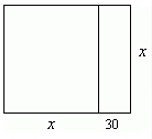  Your home is on a square lot. To add more space to your yard, you purchase an additional 30 feet along the side of your property (see figure) . The area of the lot is now 43,875 square feet. What are the dimensions of the new lot?    A)  180 feet by 210 feet B)  180 feet by 240 feet C)  165 feet by 195 feet D)  195 feet by 225 feet E)  225 feet by  420  feet 