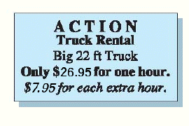 How long can a person rent the truck described in the ad if the cost is to be less than $120? Round your answer to the nearest hour.   A) Approximately 10 hr B) Approximately 8 hr C) Approximately 12 hr D) Approximately 15 hr E) Approximately 7 hr