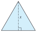 The sides of the following equilateral triangle are length 6. Find the height x of the triangle. Round your answer to 2 decimal places.   A)  6.71 B)  5.66 C)  8.49 D)  5.20 E)  5.74