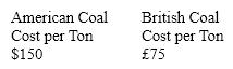 Table 19-1   Assume that the information in Table 19-1 applies to the cost per ton of coal in 1998. Assume that also over a 10-year period prices rise 100 percent in Great Britain and 200 percent in the United States. According to the purchasing power parity theory, the exchange rate between the dollar and the pound in the year 2008 will be A)  1 dollar = 2 pounds. B)  1 pound = 2 dollars. C)  1 pound = 3 dollars. D)  1 dollar = 3 pounds.