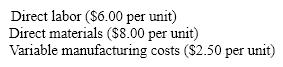 Prepare a flexible budget for Cedar Jeans Company using production levels of 16,000, 18,000, and 20,000 units produced. The following is additional information necessary to complete the budget:    