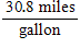 An automobile was driven 338.8 miles on 11 gallons of gas. Find the number of miles driven per gallon of gas. ​ A)    B)    C)    D)    E)   