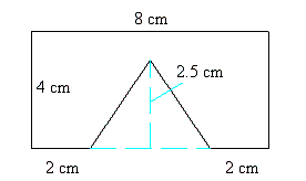Find the area of the figure below. ​   ​ A)  32 cm<sup>2</sup> B)  27 cm<sup>2</sup> C)  29.5 cm<sup>2</sup> D)  25.75 cm<sup>2</sup> E)  22 cm<sup>2</sup>