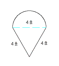 Find the perimeter of the figure below. Use 3.14 for   .   A)  14.28 ft B)  12 ft C)  10.28 ft D)  20.56 ft E)  16.56 ft