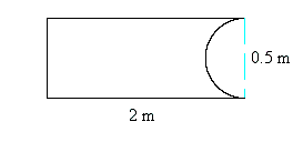 Find the area of the figure below. Use 3.14 for   . ​   ​ A)  0.6075 m<sup>2</sup> B)  1 m<sup>2</sup> C)  0.875 m<sup>2</sup> D)  0.80375 m<sup>2</sup> E)  0.901875 m<sup>2</sup>