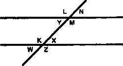 In the figure below, which angles are equal to angle L?    
