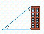  Assume that the given angles have been measured and  \angle A = 48 ^ { \circ }  . Calculate the angle,  x  , that could not be found by direct measurement.   A)   \angle x = 222 ^ { \circ }  B)   \angle x = 132 ^ { \circ }  C)   \angle x = 87 ^ { \circ }  D)   \angle x = 48 ^ { \circ }  E)   \angle x = 42 ^ { \circ }