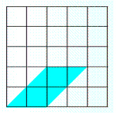  Estimate the area of the shaded figure to the nearest square centimeter. The grid lines in the figure are one centimeter apart.   A)  2  \mathrm { cm } ^ { 2 }  B)  25  \mathrm { cm } ^ { 2 }  C)  4  \mathrm { cm } ^ { 2 }  D)  1  \mathrm { cm } ^ { 2 }  E)  5  \mathrm { cm } ^ { 2 }