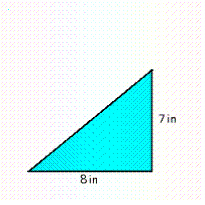  Find the area of the shaded region.   A)  28  \text { in } ^ { 2 }  B)  24.5  \text { in } ^ { 2 }  C)  29  \text { in } ^ { 2 }  D)  7  \text { in } ^ { 2 }  E)  56  \text { in } ^ { 2 }