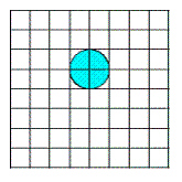  Estimate the area of the shaded figure to the nearest square centimeter. The grid lines in the figure are one centimeter apart.   A = __________  \mathrm { cm } ^ { 2 }