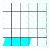 Estimate the area of the shaded figure to the nearest square centimeter. The grid lines in the figure are one centimeter apart.   A = __________  \mathrm { cm } ^ { 2 }