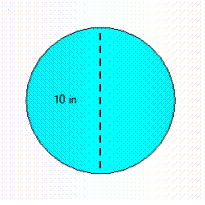  Find the area of the shaded region. If necessary, round to two decimal places.   A = __________  \text { in } ^ { 2 }