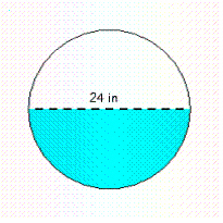  Find the area of the shaded region. If necessary, round to two decimal places.   A = __________  \text { in } ^ { 2 }