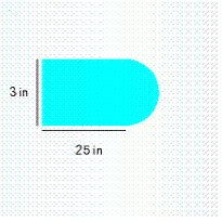  Find the area of the shaded region. If necessary, round to two decimal places.   A = __________  \text { in } ^ { 2 }