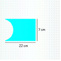  Find the area of the shaded region. If necessary, round to two decimal places.   A = __________  \mathrm { cm } ^ { 2 }