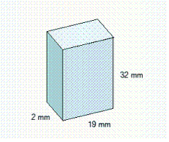  Find the volume of the solid.   A)   1,216 \mathrm {~mm} ^ { 3 }  B)   8 \mathrm {~mm} ^ { 3 }  C)   53 \mathrm {~mm} ^ { 3 }  D)   32,768 \mathrm {~mm} ^ { 3 }  E)   6,859 \mathrm {~mm} ^ { 3 }