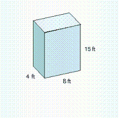  Find the volume of the solid.   __________  \mathrm { ft } ^ { 3 }