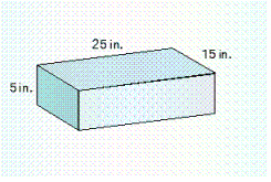  Find the volume of the solid.   __________  \text { in. } ^ { 3 }