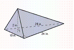  Find the volume of the solid to the nearest cubic unit. Use  \pi  = 3.14 or the value of  \pi  on your calculator.   V  \cong  __________  \mathrm { in } ^ { 3 }