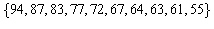 <strong>Consider a class of examination scores. What score is at the 50th percentile?</strong> A) 72 B) 69.5 C) 74.5 D) 77 E) 67