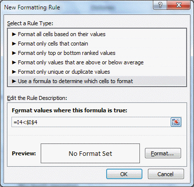 FIGURE EX 9-1   The dialog box in Figure EX 9-1 above allows you to use a formula to apply ____. A)  filtering B)  trace formatting C)  banding D)  conditional formatting