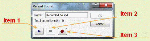 FIGURE PPT Adv 7-1   In the accompanying figure, item 3 references the ____ button. A)  Play B)  Forward C)  Record D)  Start