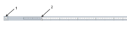 Figure WD 11-1   In Figure WD 11-1 above, item 2 points to the ____. A)  first row icon B)  left margin C)  first column icon D)  left tab icon