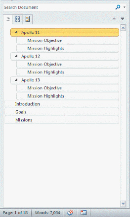 Figure WD 14-1   Figure WD 14-1 above shows a portion of the ____. A)  Formatting Window B)  Review Pane C)  Navigation Pane D)  Outline View