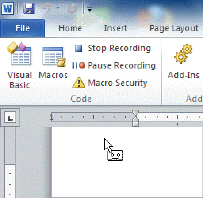 Figure WD 16-1   The mouse pointer in Figure WD 16-1 above indicates that ____. A)  the document has a template B)  the macro is recording C)  the template contains a macro D)  the macro contains an error
