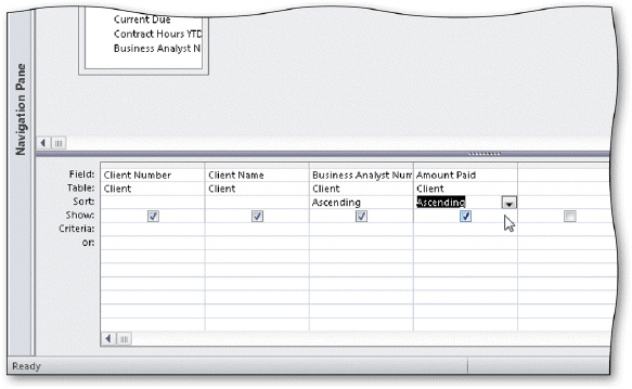   In the accompanying figure, Business Analyst Number is the ____ key. A)  major B)  minor C)  primary sort D)  secondary sort