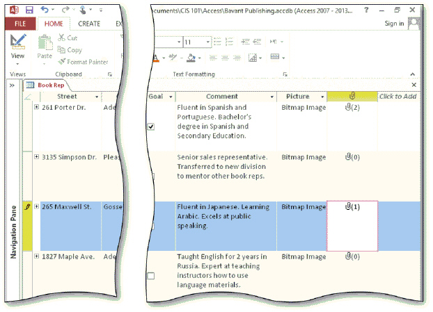     In the accompanying figure, the Comment field has been resized. You can change the size of a column by using the ___________________, which is the bar containing the field name.