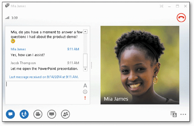     As shown in the accompanying figure, Lync utilizes instant messaging.