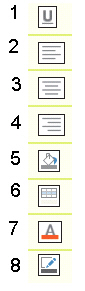   Match each numbered item in the accompanying figure with its button name.