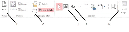   In the accompanying figure, click the button identified as item 1 to change the Force New Page property.