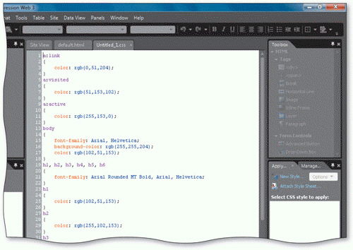  You can create a new style sheet, similar to that shown in the accompanying figure, by selecting a preformatted style sheet in the ____ tab in the New dialog box. A)  Web Site B)  Style Sheets C)  Page D)  General