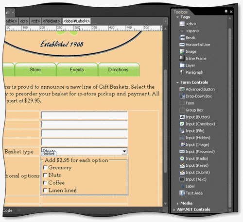   To add explanatory text to a form control, you can click the ____ option in the Toolbox, as shown in the accompanying figure. A)  Input (Text)  B)  Label C)  Image D)  Paragraph