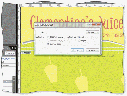   You can open the Attach Style Sheet dialog box, as shown in the accompanying figure, by pointing to CSS Styles on the ____ menu and clicking Attach Style Sheet. A)  File B)  Insert C)  View D)  Format
