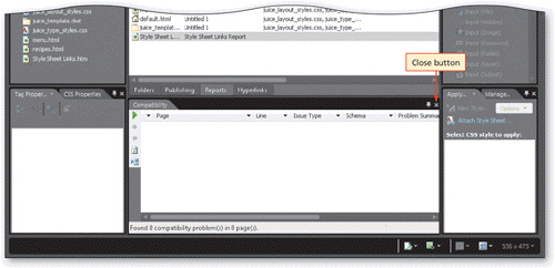   Clicking an error in a Compatibility report like the one in the accompanying figure displays the related page in ____. A)  Split view B)  Design view C)  Code view D)  Error view