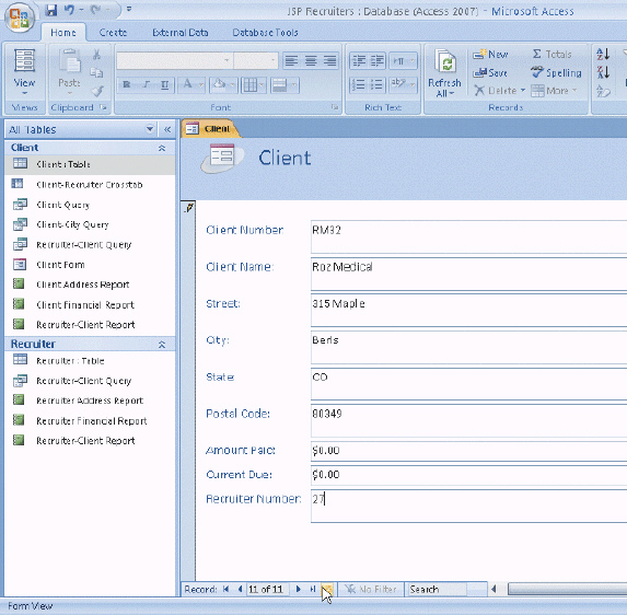   Figure 3-1 To add a record using the form shown in the accompanying figure, click the ____ button on the Navigation bar. A) Last record B) New (blank) record C) Insert record D) Blank record