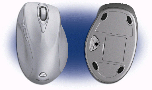   Figure 1 Most notebook computers come with a touchpad, a small, flat, rectangular pointing device near the keyboard that allows you to move the pointer by sliding a fingertip on the surface of the pad. Such a device is shown in the accompanying figure.